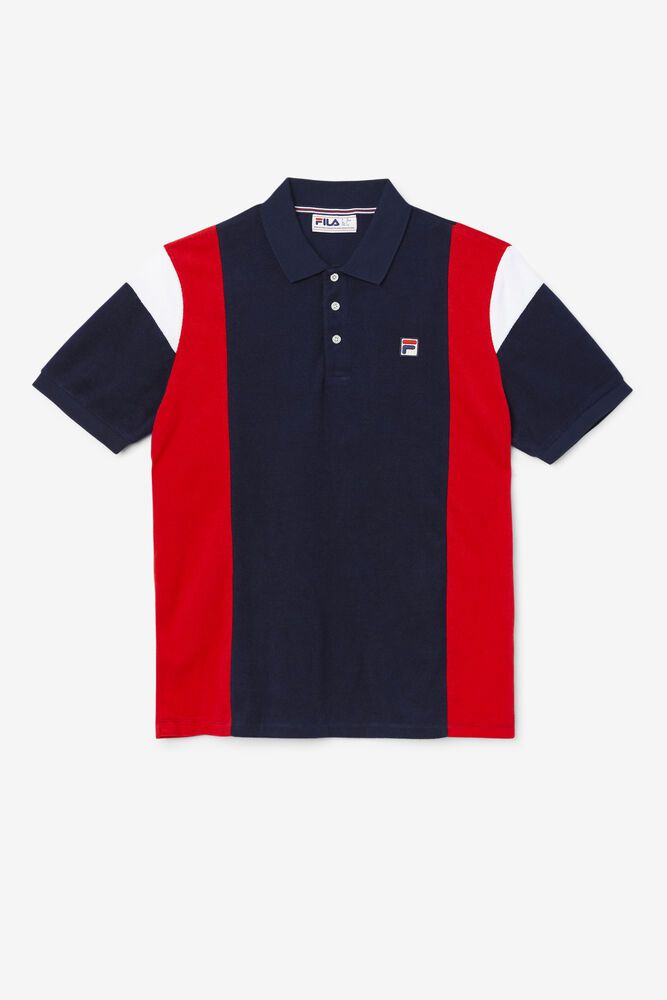 Fila Miesten Polo Astro Terry Laivastonsininen/Punainen - YEQR-56279